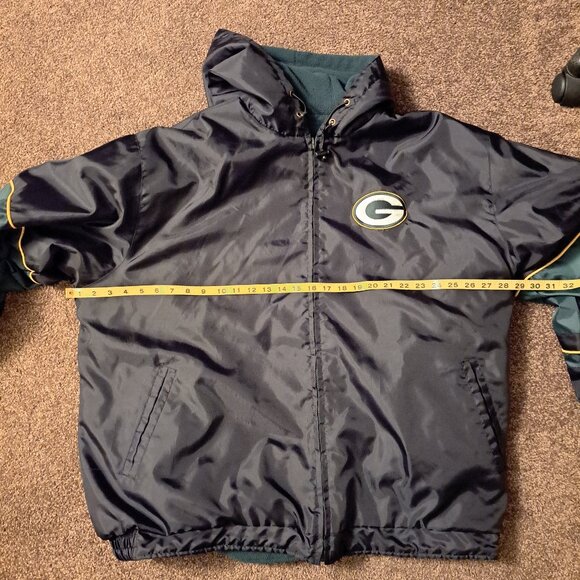 NFL Vintage Green Bay Packers Pro Player reversible Puffer/Fleece Coat - Picture 4 of 11